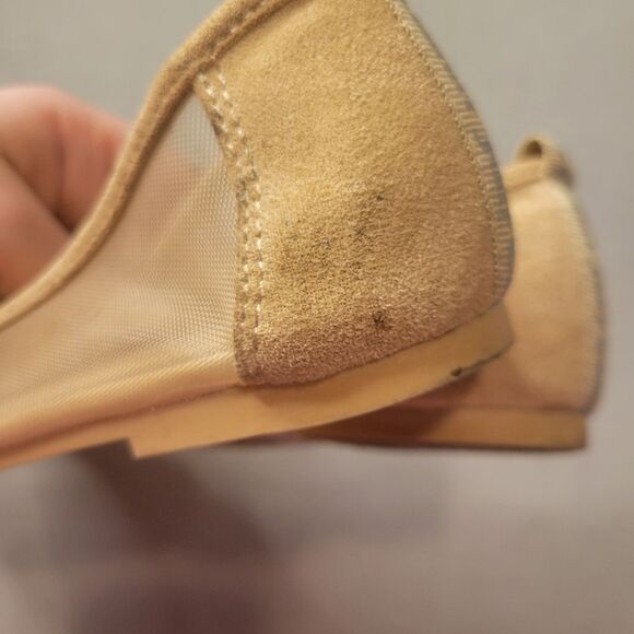 JUICY COUTURE ointed toe Flats Shoes Size 7.5 tan/gold Sparkled - Picture 5 of 8